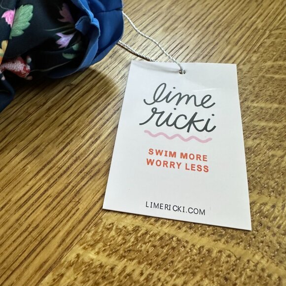 {NWT} LIME RICKI Forage Floral Ruffle Strap One Piece | M | navy botanical - Picture 5 of 10